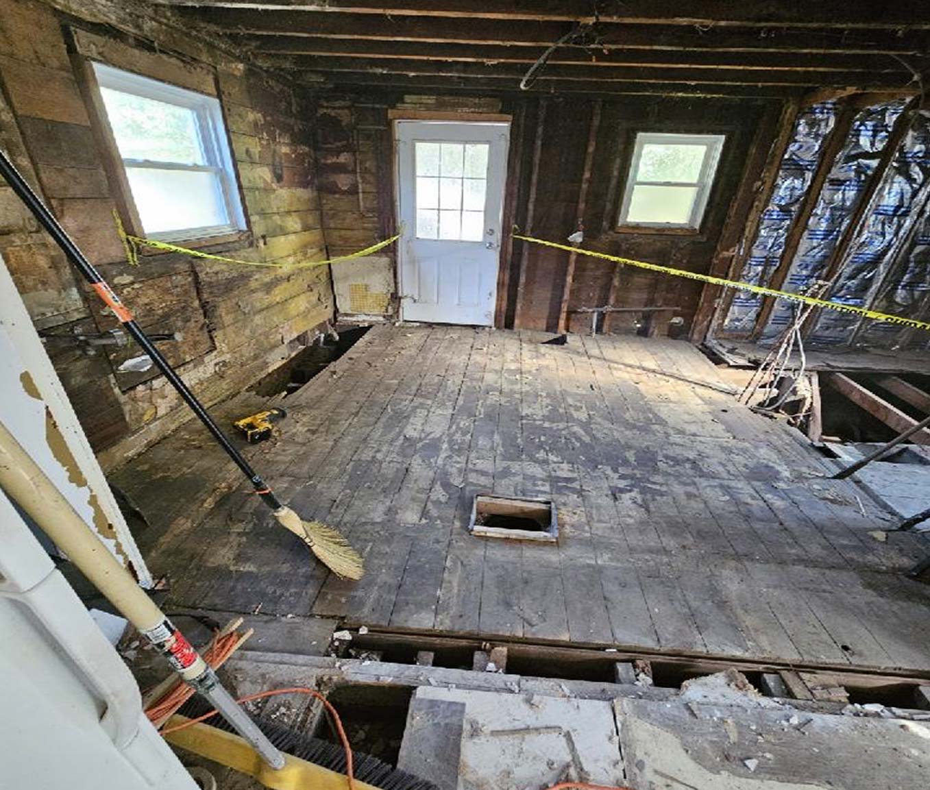 kitchen during restoration