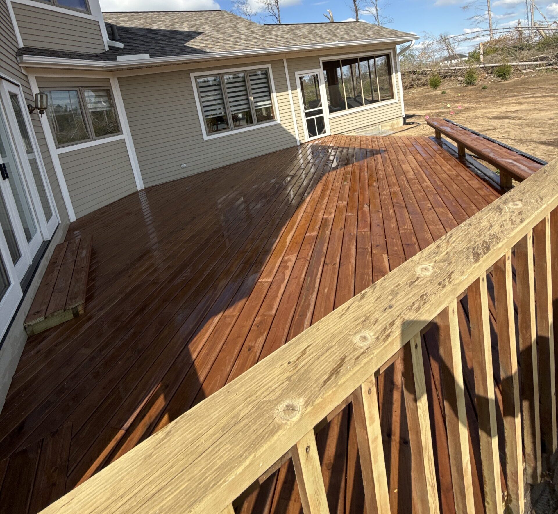 finished stained deck