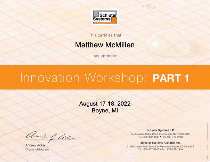 schluter systems innovation workshop part 1 december 2022